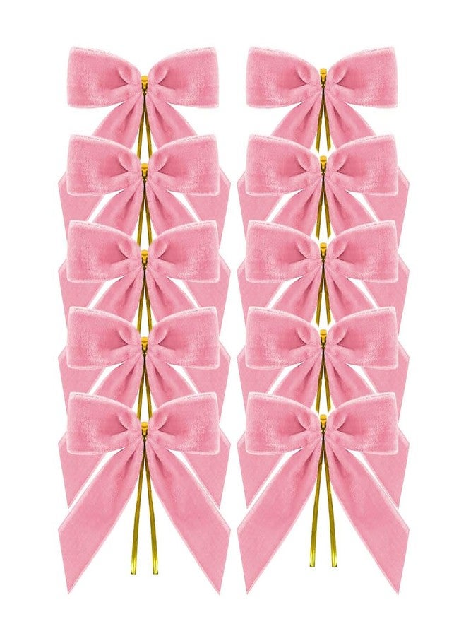 سكويشي ١٠ قطع من شرائط الزينة، شرائط وردية للزينة، زينة كعكة عيد الميلاد - زينة كعكة عيد ميلاد سعيد مع لمسة فراشة، زينة على شكل فيونكة لعيد الميلاد - Image 1